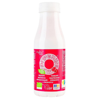Йогурт Organic Milk Малина органічний питний 1.5% 280 г (4820178811637)