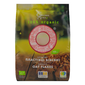 Пластівці вівсяні Galeks Agro органічні 300 г (4820225250549)