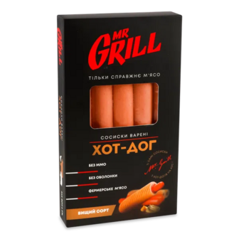 Сосиски Mr.Grill Хот-дог в/ґ в/у (345г)