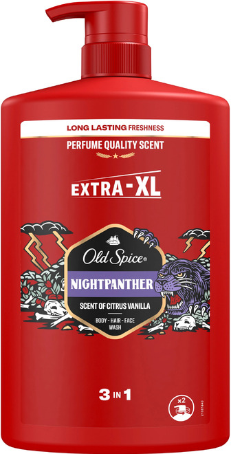 Гель для душу + шампунь Old Spice Night Panther 3-в-1 1 л (8700216452670)