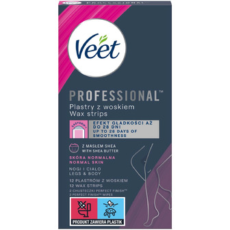 Воскові смужки для депіляції Veet Professional для нормальної шкіри з Оліям Ши 12 шт (4053700292455)