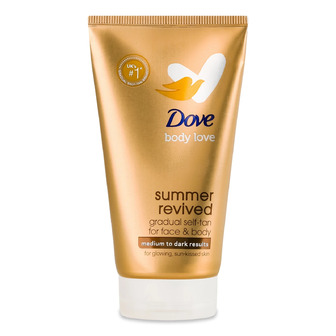 Крем-лосьйон автозасмага для тіла та обличчя Dove Summer Revived від Середнього до темного 75 мл (8720181386008)