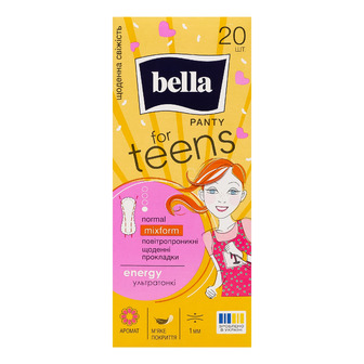Прокладки щоденні гігієнічні Bella panty for Teens Energy з ароматом цитрусу, 20 шт (5900516311643)