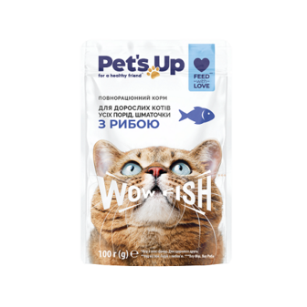 Корм 100 г Своя Лінія Pet's Up для дорослих котів з Рибою м/уп 