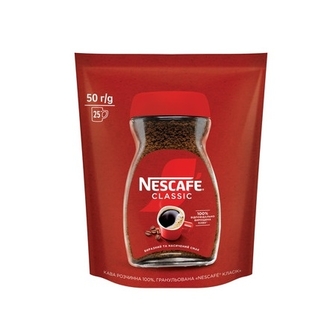 Кава 50 г Nescafe Classic розчинна гранульована м/уп 