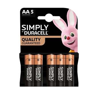 Елемент живлення лужний 5 шт Duracell Simply АА LR6 блістер 