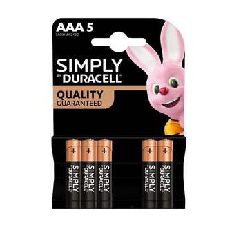 Елемент живлення лужний 5 шт Duracell Simply AАА LR03 блістер 