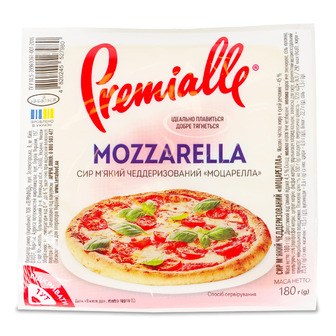 Сир Premialle Mozzarella м'який чеддеризований 45% 180 г (4820245527980)