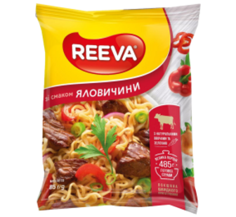 Мак.вироби Reeva Локшина з яловичиною 85г