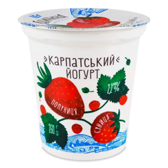Йогурт Галичина Карпатський Полуниця суниця 2,2% (260г)