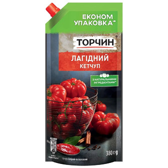 Кетчуп Торчин Лагідний пастеризований 380 г (4820001316384)