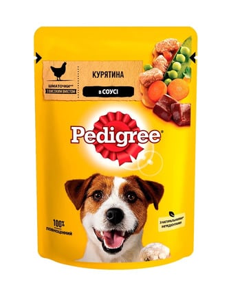 Корм вологий для дорослих собак усіх порід Pedigree курка і овочі в соусі 100 г (5900951017322)