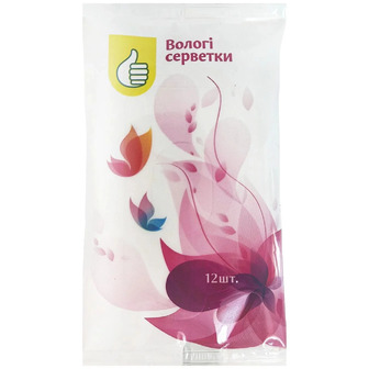 Серветки вологі Auchan кишенькові 12 шт (4823090134570)
