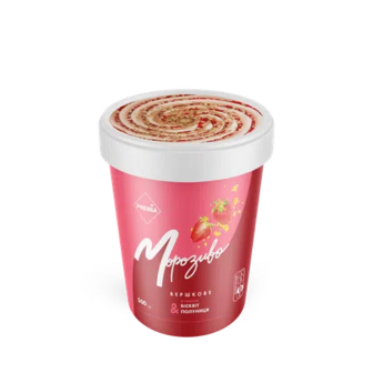 Морозиво «PREMIA»® Вершкове бісквіт-полуниця, 500г (500г)