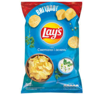 Чіпси Lays сметана-зелень 170г