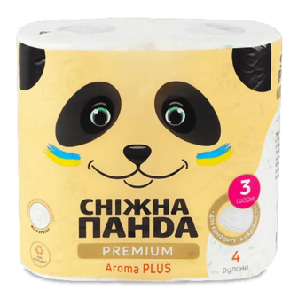 Папір туалетний Сніжна панда Premium Aroma Plus (4шт)