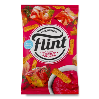 Сухарики Flint пшенично-житні зі смаком холодець з хроном (60г)