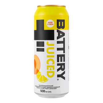 Напій енергетичний Battery Juice Peach сильногазований 0.5 л (4820250944239)