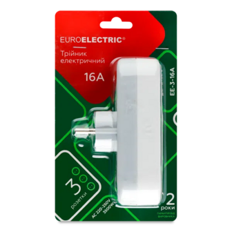 Трійник Euroelectric із заземленням EE-3-16A