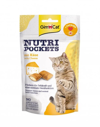 Ласощі для котів Gimborn GimCat Nutri Pockets для котів Сир та таурин 60 г (4002064400716)