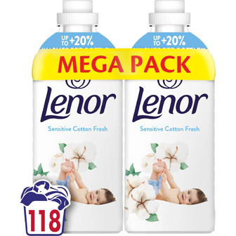 Кондиціонер для білизни Lenor Свіжість бавовни 118 циклів прання 1.239 л х 2 шт (8700216880824)