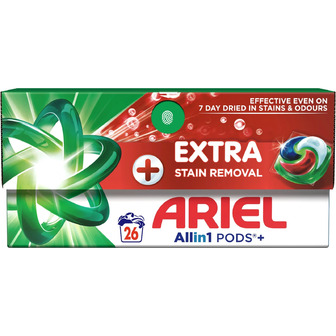 Капсули для прання Ariel Pods+ All-in-1 Extra Stain Removal Екстрасила виведення плям 26 шт (8700216765305)