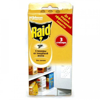 Стікери Raid, від харчової молі, 3 шт.