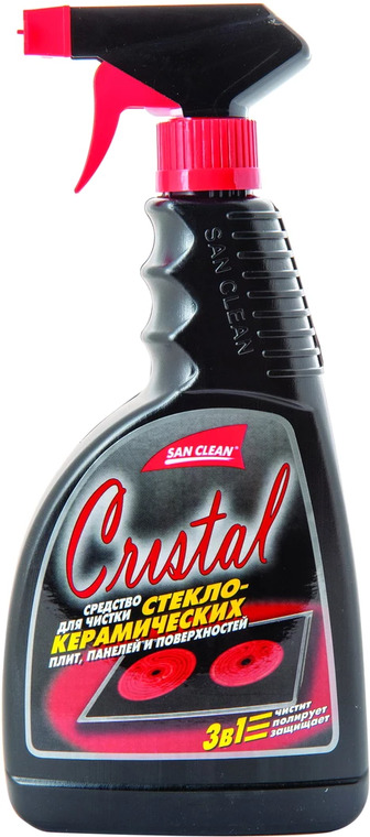 Засіб для чищення склокераміки San Clean Crystal, 500 мл