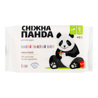 Вологий туалетний папір Сніжна панда Baby 48 шт (4820183972668)