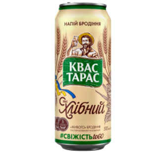Квас Тарас Хлібний 0,5 з/б