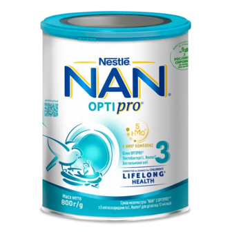 Суміш NAN Optipro 3 суха молочна з лактобактеріями L.Reuteri (800г)
