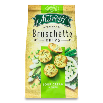 Брускети Maretti зі смаком вершків і цибулі (80г)