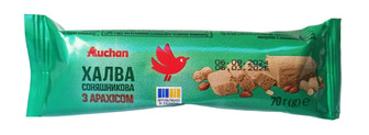 Халва Auchan соняшникова з арахісом 70 г (4823090135096)