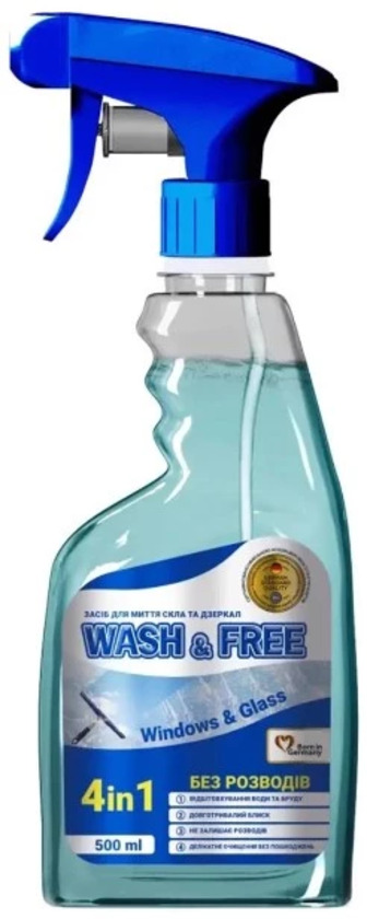 Засіб для миття скла Wash&Free спрей, 500 мл