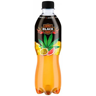 Напій енергетичний Black Energy Тропічні фрукти-канабіс 0.5 л (4820277911160)