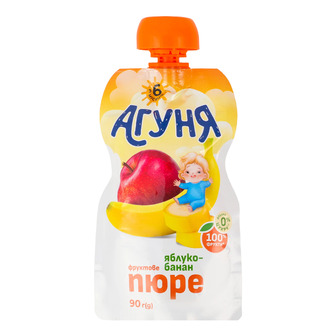 Фруктове пюре Агуня Яблуко-банан для дітей 90 г (4823063127998)