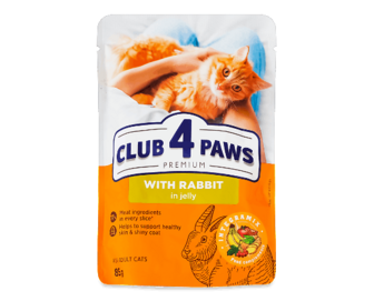Корм для котів Club 4 Paws Premium з кроликом в желе (85г)
