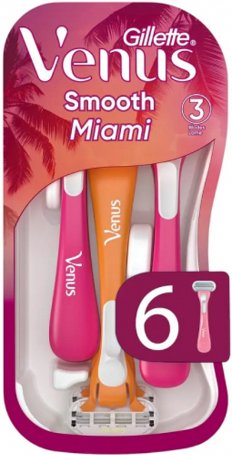 Станок Gillette Venus Smooth Miami 6шт. одноразові