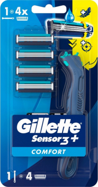 Бритва Gillette Sensor3+ Comfort  +4 змін.касета
