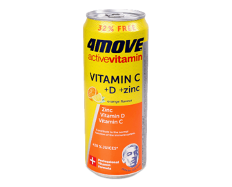 Напій 4move Active vitamin C+D+zinc негазований безалкогольний з/б (0,33л)