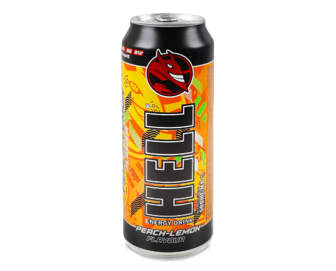Напій енергетичний Hell Peach-lemon безалкогольний газований  з/б (0,5л)