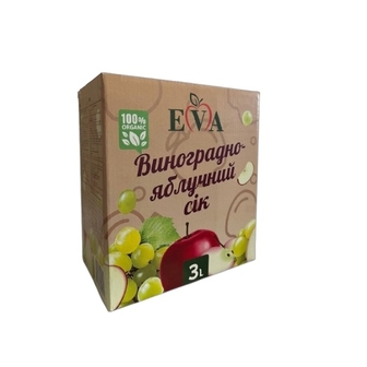 Сік 3 л Eva Виноградно-яблучний освітлений пастеризований к/уп 