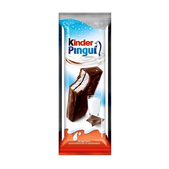 Бісквітне тістечкo 30г Kinder Pingui з молочною начинкою покрите шоколадом 