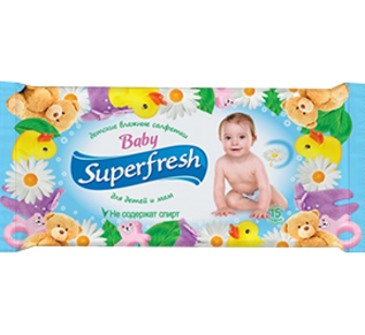 Серветки Superfresh Дитячі, вологі 15шт