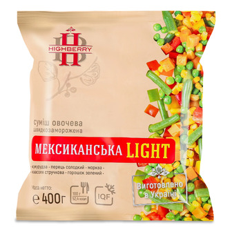 Суміш овочева Highberry Мексиканська Light швидкозаморожена 400 г (4820259860011)