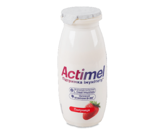 Продукт кисломолочний Actimel полуниця 1,4%, пляшка (100г)