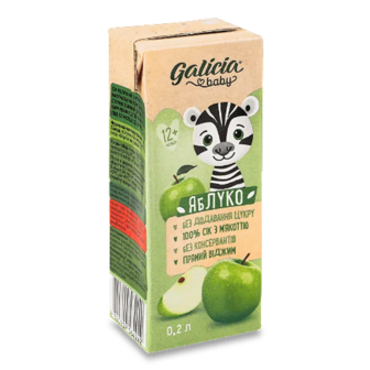 Сік Galicia Baby яблуко з м'якоттю (0,2л)