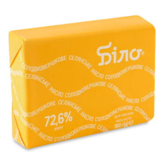 Масло солодковершкове Біло Селянське 72,6% (180г)