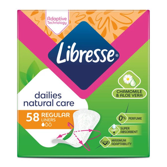 Щоденні прокладки Libresse Natural care 58 шт (7322540575453)