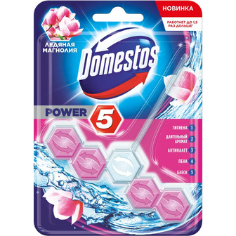 Блок для чищення унітазу Domestos Power 5 Крижана магнолія, 55 г